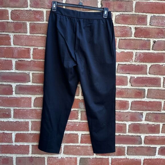 Eileen Fisher $198 Washable Flex Ponte Pintuck Pants black PET large NEW - Picture 6 of 8